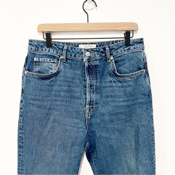 Free People Stella Kick Flare Cropped Raw Hem High Rise Button Fly Jeans Size 30 - Picture 6 of 11